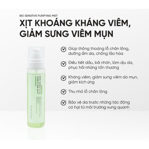 Xịt khoáng toner trị mụn BIO SENSITIVE PURIFYING MIST