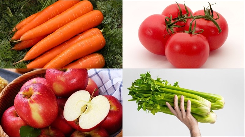 Nước ép từ cà rốt và cà chua giúp dưỡng da tay trắng sáng